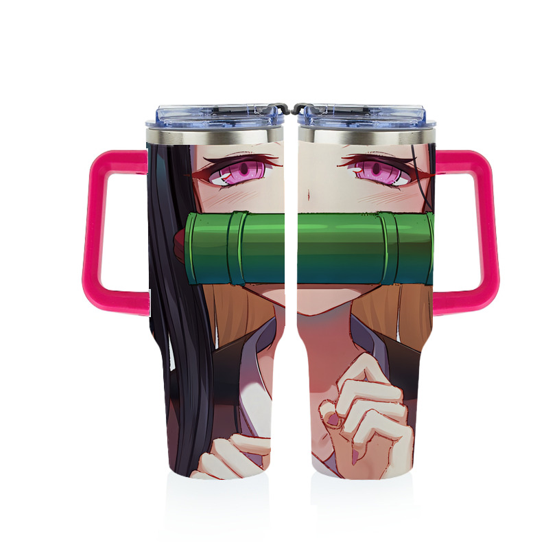 （画像用） 鬼滅の刃（きめつのやいば）竈門 禰󠄀豆子／かまど ねずこ Kamado Nezuko 1200ｍLフルプリント車用タンブラー